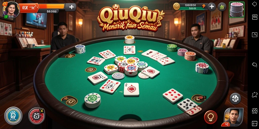 Gameplay QiuQiu seru di 8ZK dengan banyak pemain.
