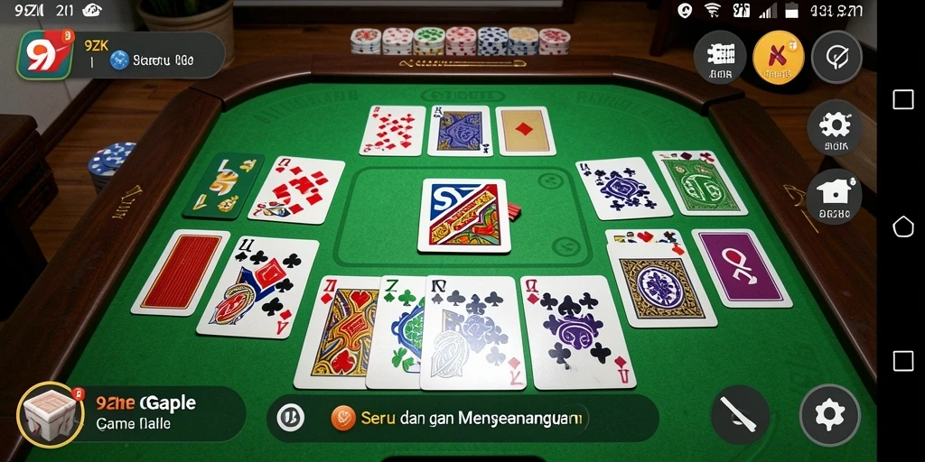 Tampilan gameplay seru bermain Gaple di 9ZK.