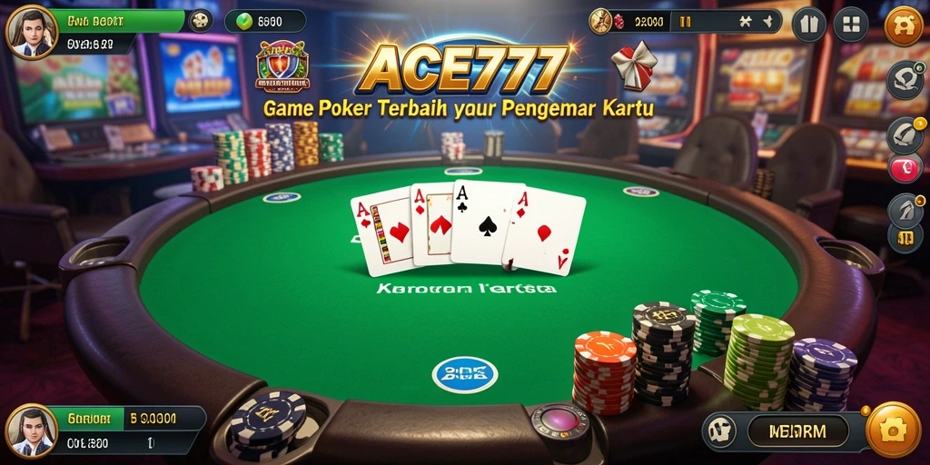 Tampilan gameplay poker seru di ACE777 dengan pemain yang kompetitif.