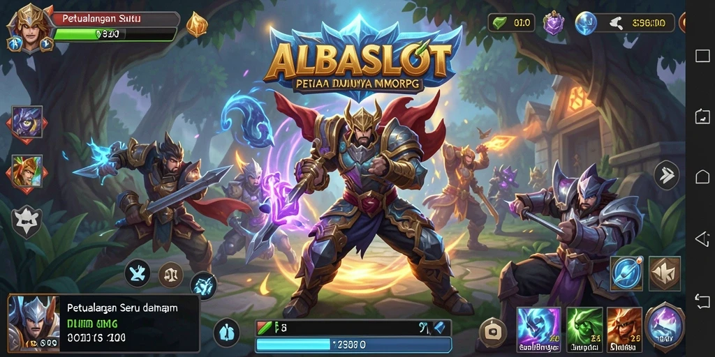Tangkapan layar utama gameplay ALBASLOT dengan aksi pertarungan yang dinamis.