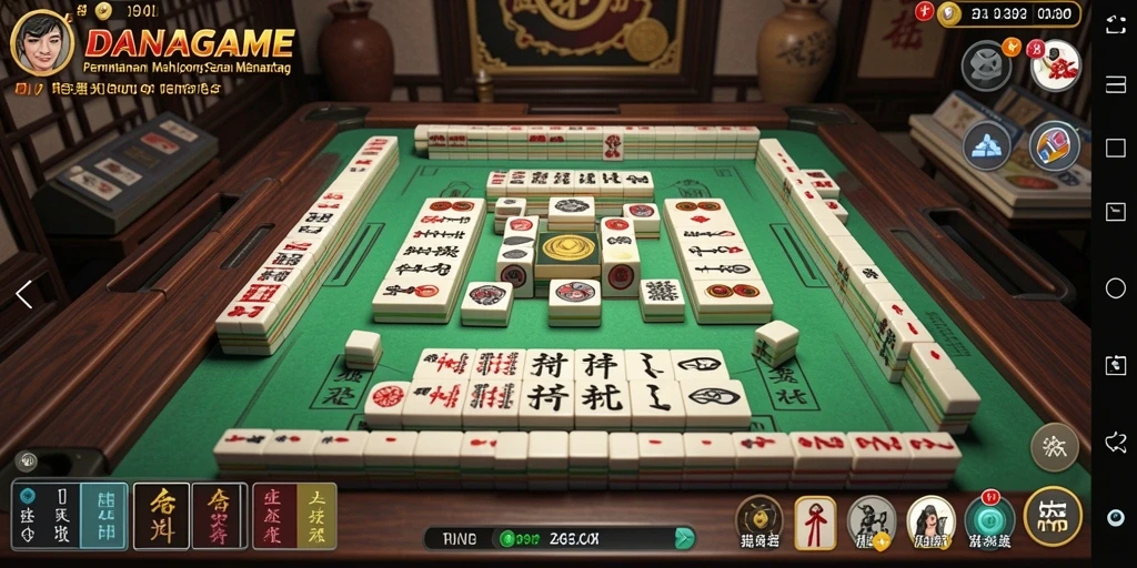 Screenshot gameplay <strong>DANAGAME</strong>, menunjukkan serunya permainan Mahjong.