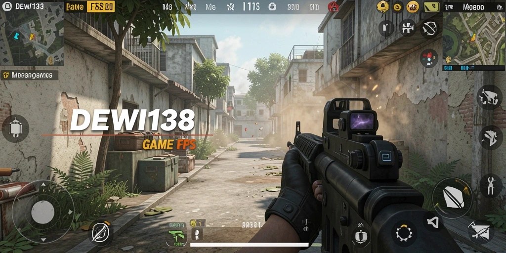 Screenshot DEWI138 menampilkan aksi seru dalam pertempuran FPS.