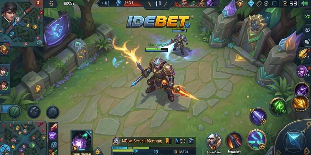 Tampilan gameplay seru di IDEBET dengan aksi MOBA.