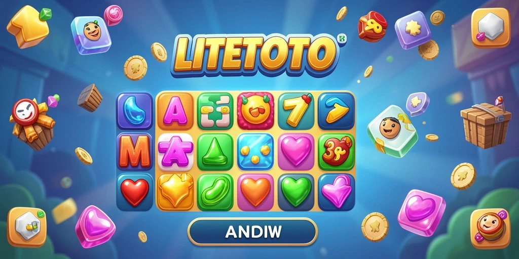 Tampilan menarik dari gameplay LITETOTO dengan kombinasi permata yang berwarna-warni.