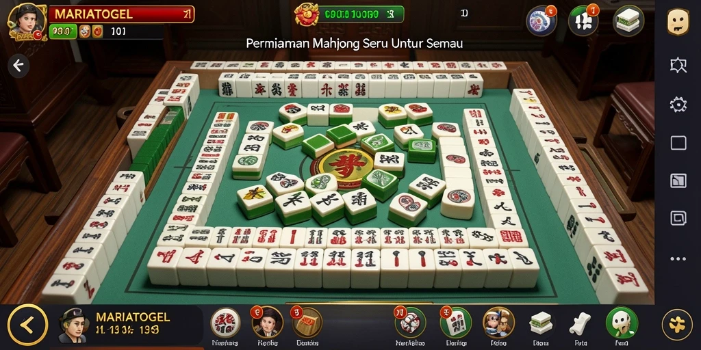 Screenshot gameplay MARIATOGEL menampilkan momen seru mencocokkan ubin Mahjong.