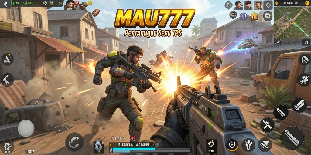 Screenshot gameplay MAU777 yang menunjukkan aksi seru dalam pertarungan TPS.