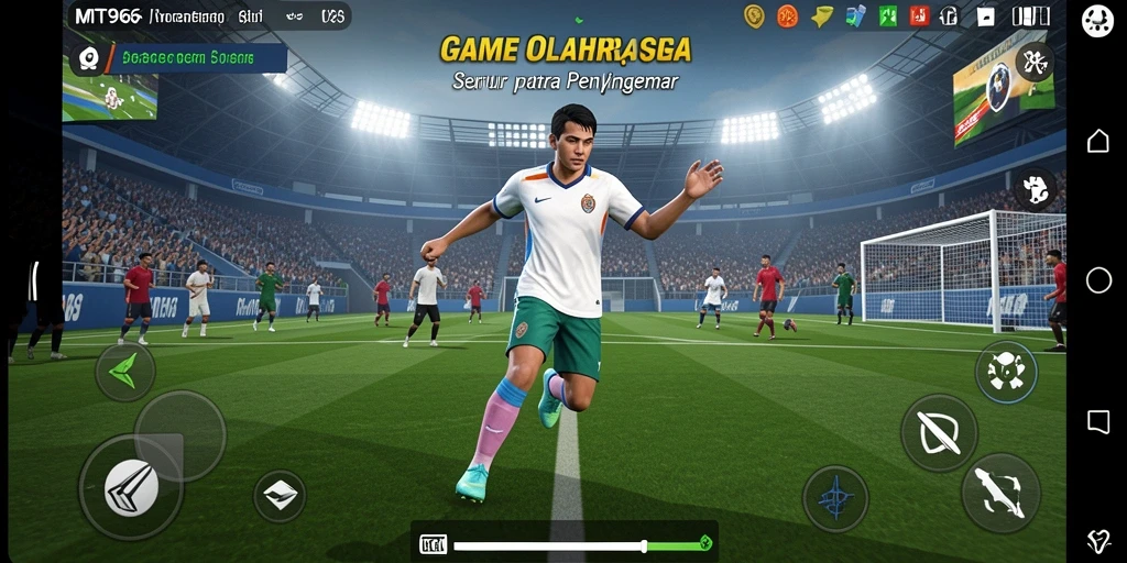 Screenshot gameplay MT966 yang menunjukkan aksi olahraga seru.