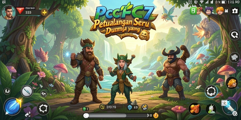 Tangkapan layar menunjukkan karakter menjelajahi dunia petualangan yang menarik.