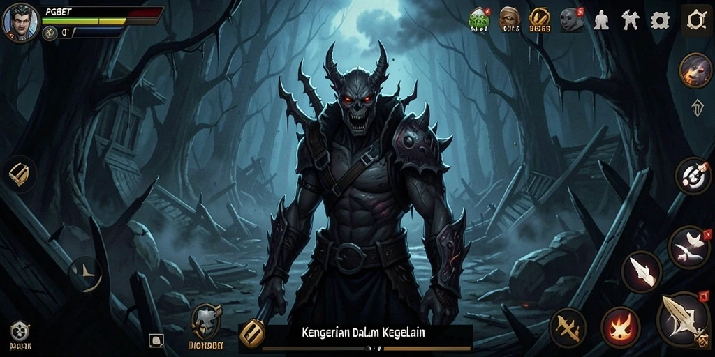 Tampilan gameplay PGBET yang menakutkan dan atmosfer horor mencekam.