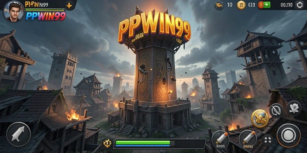 Screenshot gameplay PPWIN99 menunjukkan aksi menara pertahanan yang strategis.