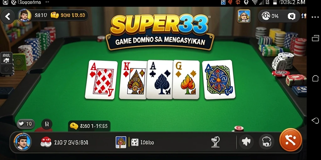 Screenshot gameplay SUPER33 menampilkan momen seru saat bermain Domino.